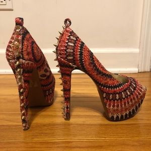 Spiked Heeled Pumps, open toe, brand new sz 6